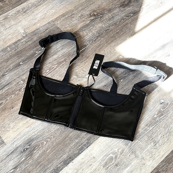 POSTER GIRL Tops - Poster Girl from Dolls Kill  Corset size L Black Patent Heavy Duty New with tags